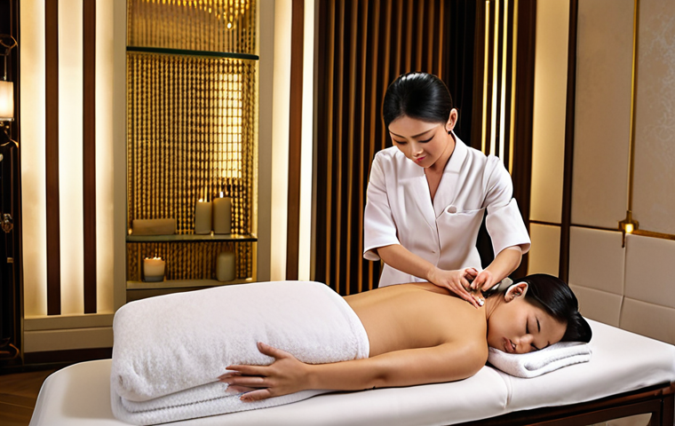 **Prompt:** Luxurious spa interior, soft lighting, elegant decor, therapist preparing a personalized treatment, calming atmosphere, focus on detail, Remède Spa St. Regis Singapore.