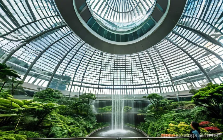 싱가포르 주얼 창이 공항 - The Majestic HSBC Rain Vortex and Shiseido Forest Valley**

"A breathtaking wide-angle shot of the H...